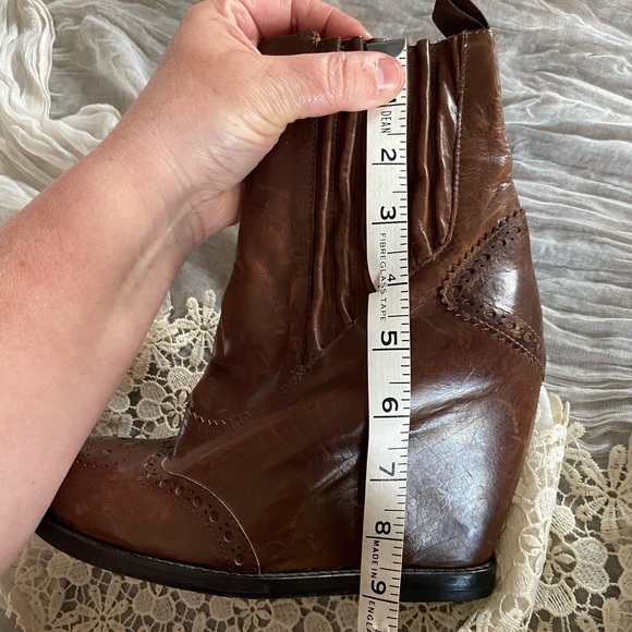 Wedge Ankle Boots Cognac Brown - size 6.5 - 7 - Picture 8 of 10